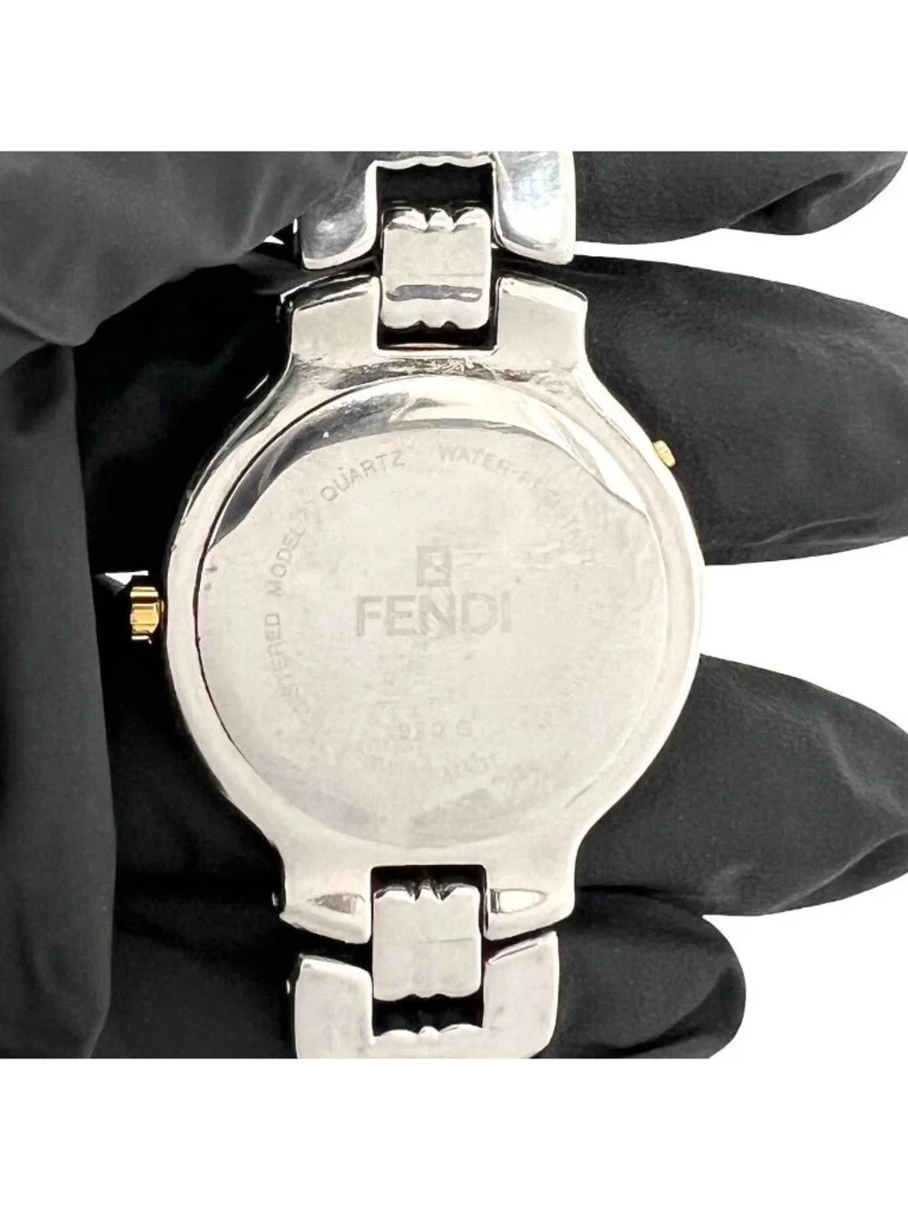 Fendi Vintage Stainless Quartz Watch Wrist Silver Gold